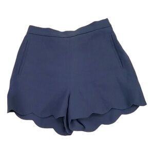 Aritzia High Waist Blue Scalloped Shorts - size 4